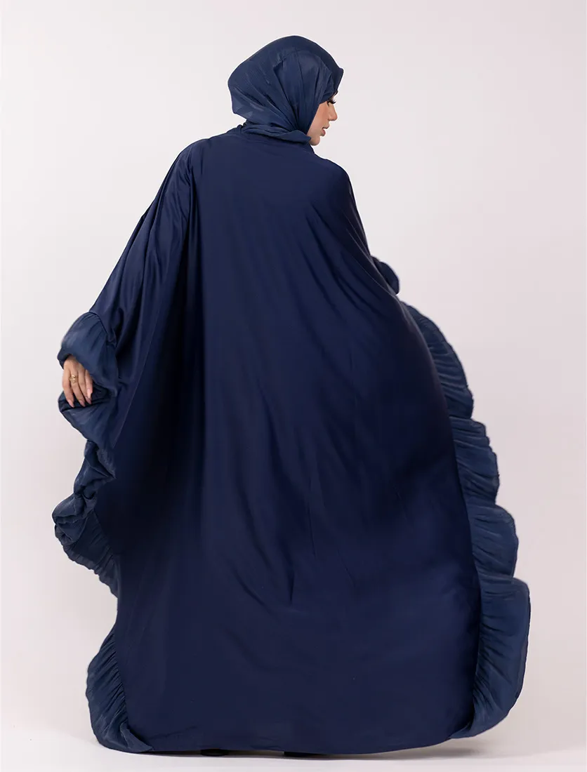 Navy Organza Trim Kaftan